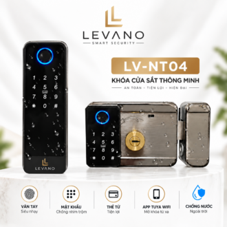 Khóa vân tay thông minh Levano LV-NT04 cho cửa sắt ngoài trời.