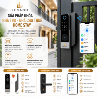Khóa cửa thông minh Levano kiểm soát an ninh từ xa.