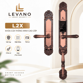 Khóa vân tay Levano LV-L2X cao cấp, thiết kế tân cổ điển, an toàn, tiện lợi.