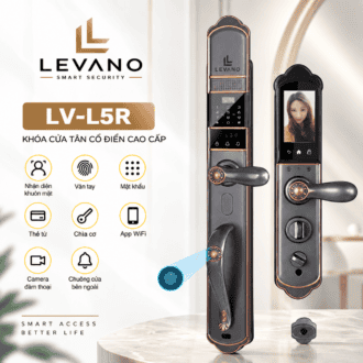 Khóa vân tay Levano LV-L5R với thiết kế tân cổ điển và công nghệ WiFi.