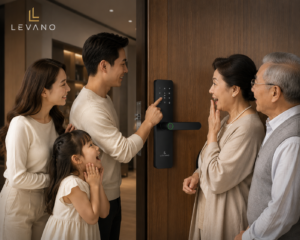 khóa cửa gỗ vân tay
