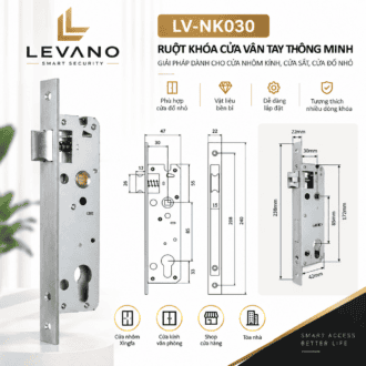 Ruột khóa vân tay thông minh LV-NK030 phù hợp cửa nhôm kính, sắt, nhỏ gọn, dễ lắp đặt.