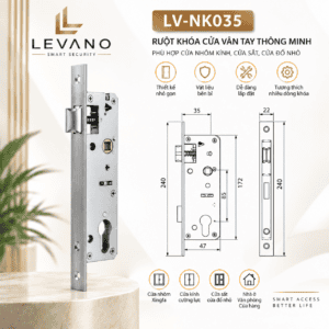 Ruột khóa vân tay cho cửa nhôm, cửa sắt, cửa nhỏ, thiết kế nhỏ gọn.