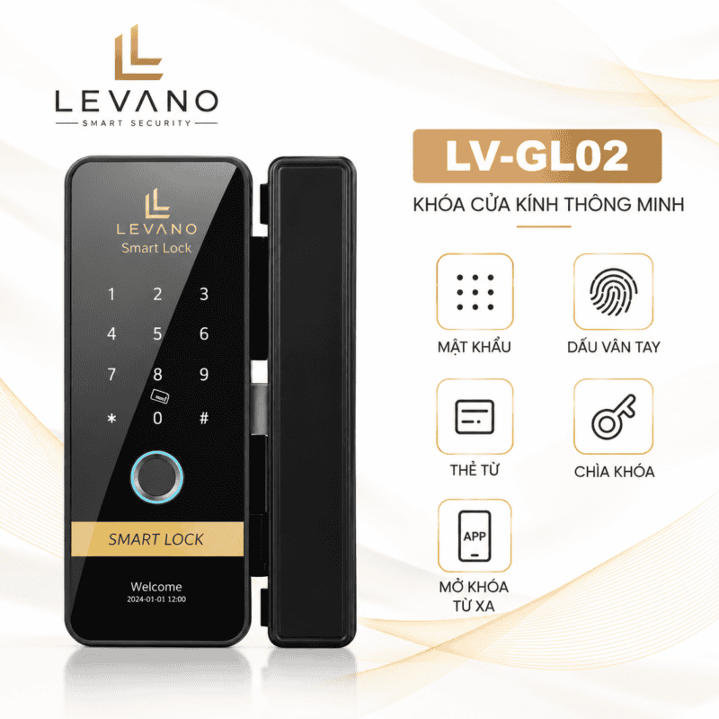 Khóa vân tay thông minh Levano LV-GL02 cho cửa kính.