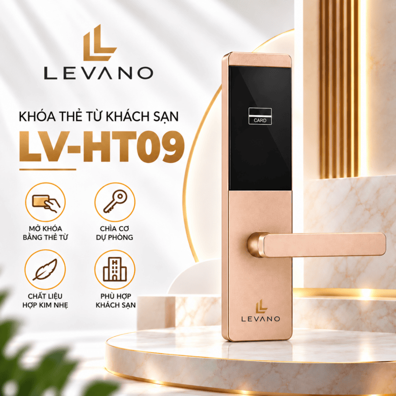 Khóa khách sạn LV-Ht09 của Levano với thiết kế hiện đại, an toàn cao.