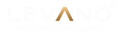 Logo Levano cho website Footer Logo Levano màu vàng và trắng cho phần chân trang website.