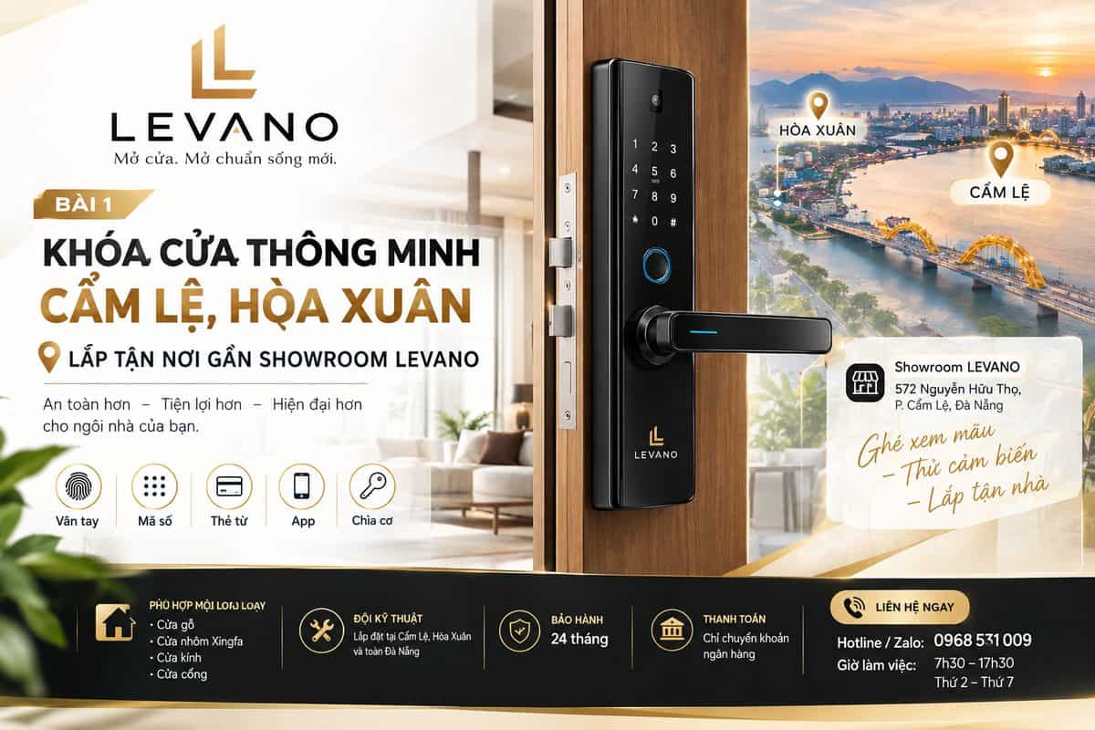 Khóa cửa thông minh Cẩm Lệ Hòa Xuân LEVANO