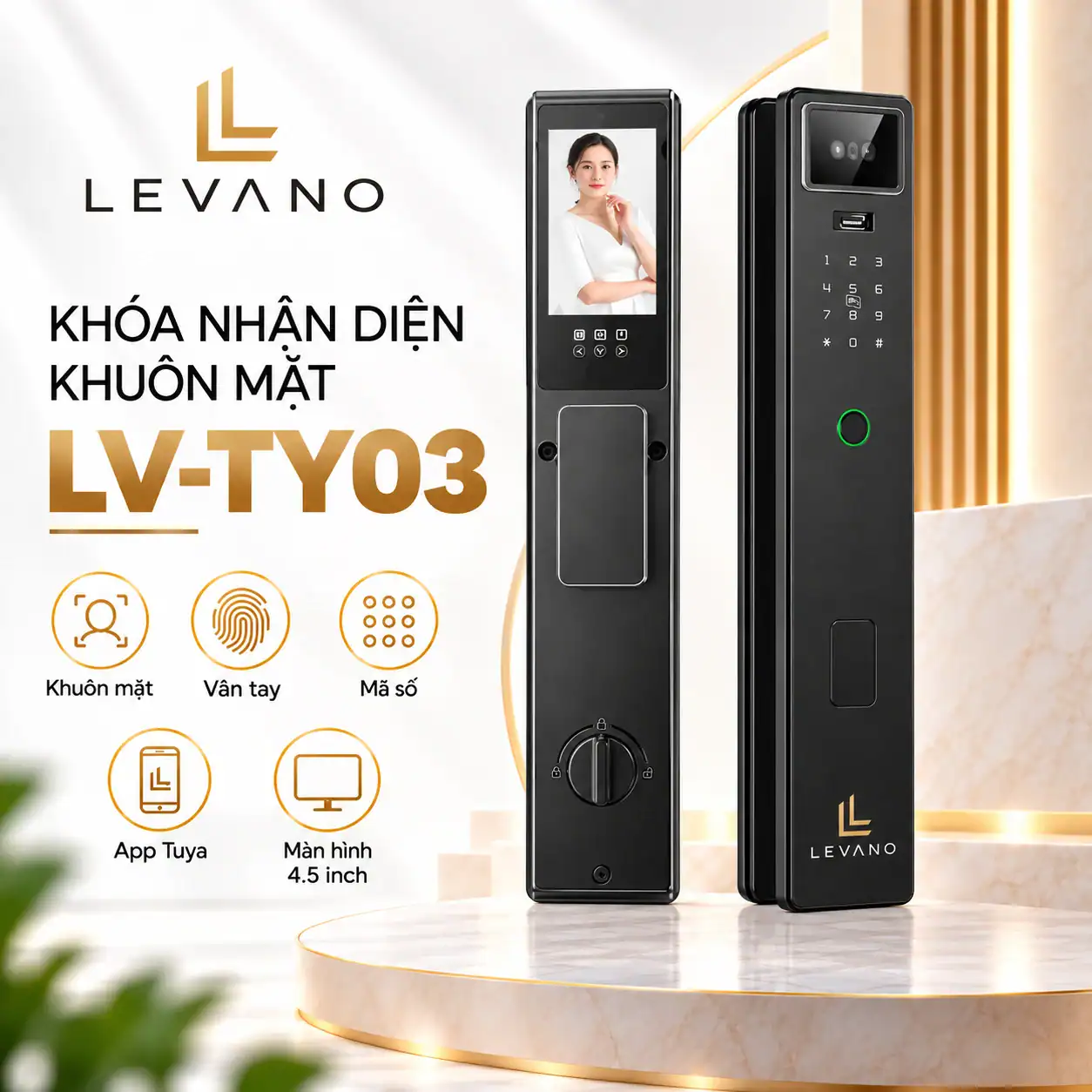 Khóa nhận diện khuôn mặt Levano LV-TY03 Khóa nhận diện khuôn mặt Levano LV-TY03