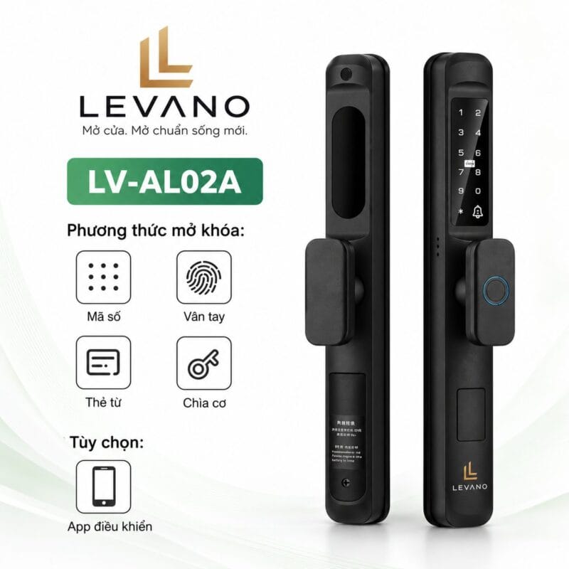 Khóa vân tay cửa nhôm Levano LV-AL02-A