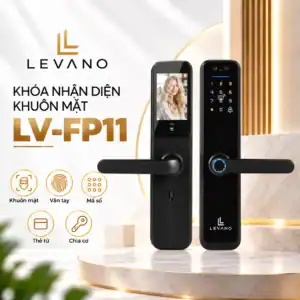Khóa vân tay nhận diện khuôn mặt Levano LV-FP11 màu đen, mặt ngoài và mặt trong