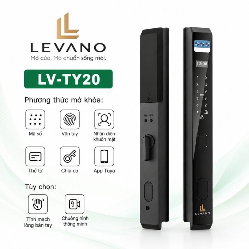 Khóa vân tay nhận diện khuôn mặt Levano LV-TY20